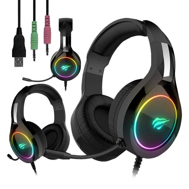 Gaming slušalke Havit GAMENOTE H2232D RGB USB 3,5 mm