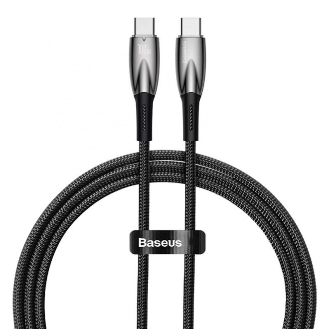 Kabel Baseus Glimmer USB-C na USB-C 100W 1m črn