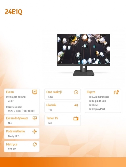 Monitor AOC 23,8 IPS s DP in HDMI