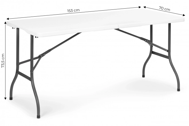 Zložljiva catering miza 153 cm bela MultiGarden