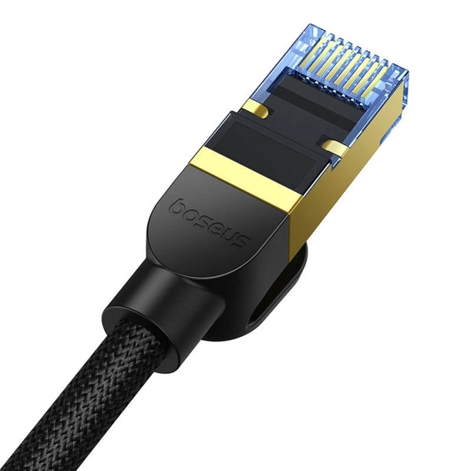 Pleteni ethernetni kabel kat.7 Baseus RJ45, 10 Gbps, 8 m, črn