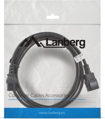 Lanberg podaljševalni napajalni kabel IEC 320 C13–C14, 3 m, črn