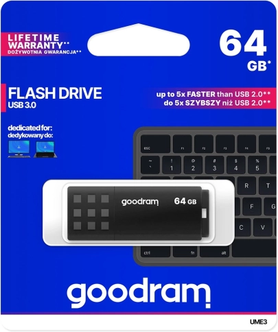usb ključek goodram ume3 64 gb usb 3.0 črn
