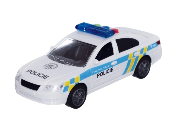 Avto policija plastika 15cm na baterije z zvokom in svetlobo na vztrajniku v škatli 20x11x9cm