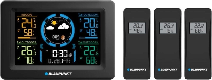 Meteorološka postaja s 3 brezžičnimi tipali BLAUPUNKT WS40BK