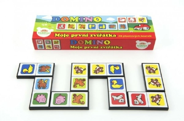 Domino Moje prve živali 28 kosov, družabna igra v škatli 21x6x3cm