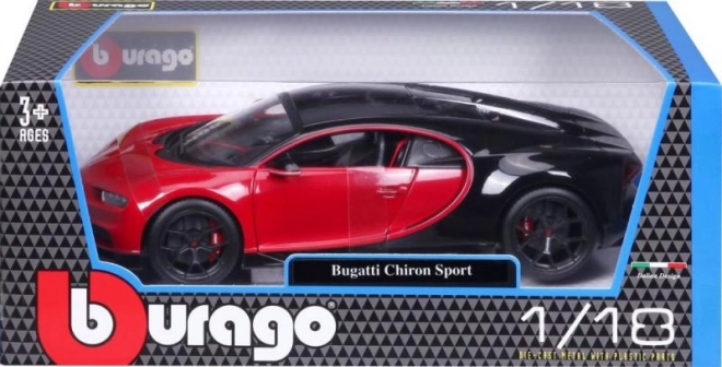 Bburago 1:18 Plus Bugatti Chiron Sport PLUS Rdeča