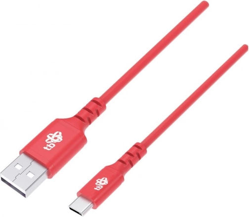 Silikonski kabel USB–USB‑C 1 m, rdeč, Quick Charge
