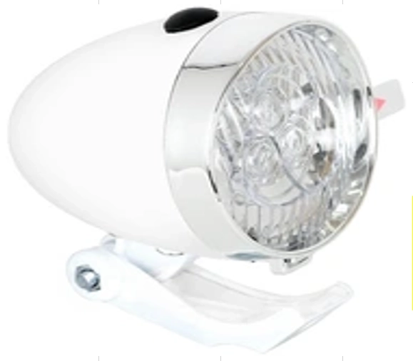 Sprednja retro kromirana kolesarska luč z LED