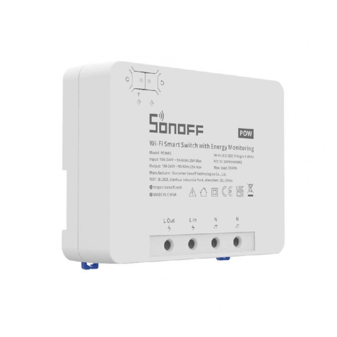 Pametno Wi-Fi stikalo s spremljanjem porabe energije Sonoff POWR3 (25A/5500W)