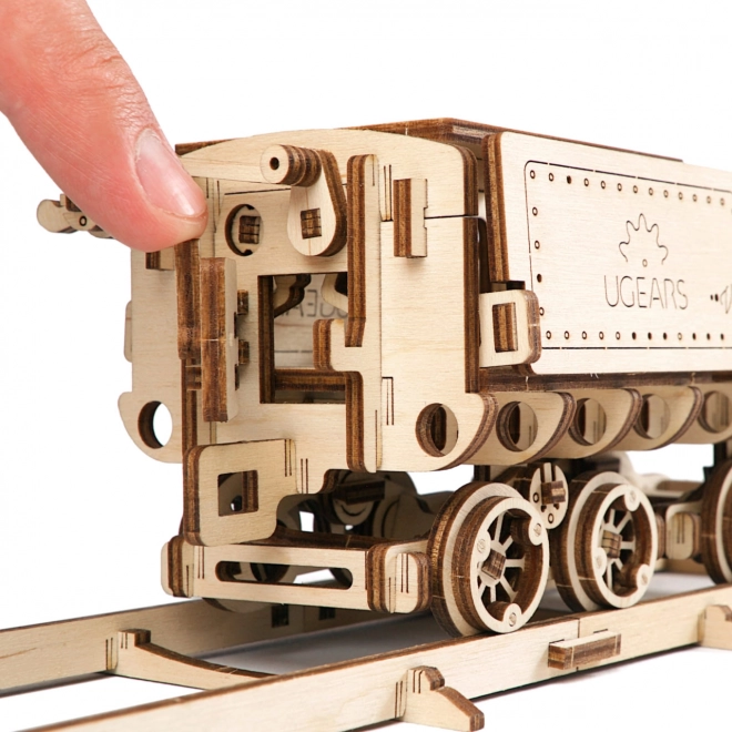 Ugears 3D sestavljanka - Lokomotiva V-express z vagonom 538 kosov
