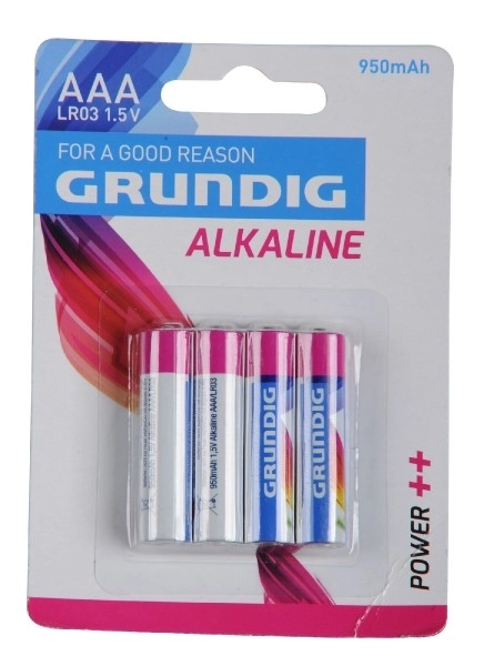 Baterije Grundig LR03/AAA 1,5 V alkalne 4 kosi v kartici
