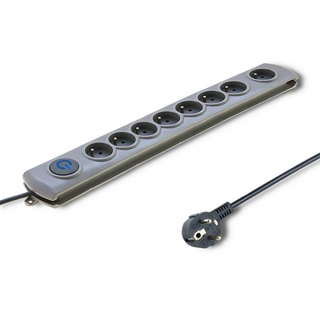 Zaščita pred prenapetostjo Quick Switch, 8 vtičnic, 1,8 m, siva