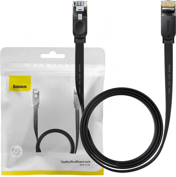 Ploski ethernetni kabel BASEUS RJ45 CAT6 1,5 m črn