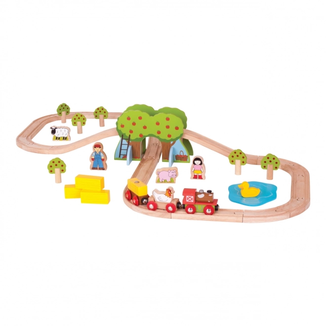 Bigjigs Rail Lesena železniška proga kmetija