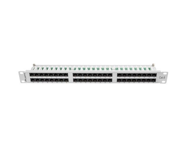 Patch panel 48 priključkov 1U kat.6 siv