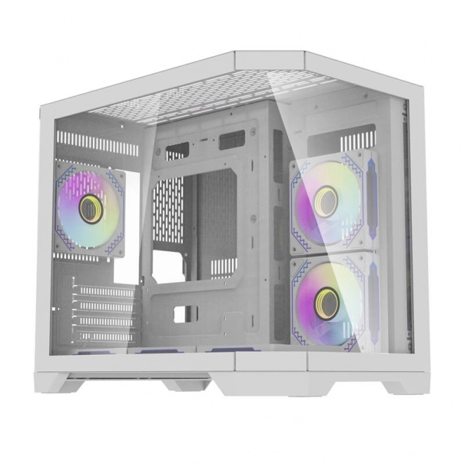 Računalniško ohišje Darflash FT418 + 6 ventilatorjev aRGB (bela)