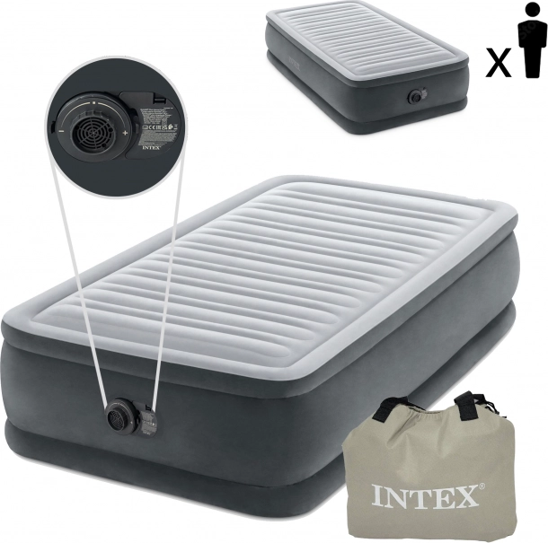 napihljiva vzmetnica za eno osebo 191 × 99 cm z električno črpalko Intex Deluxe