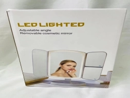 Kozmetično zložljivo ličilno ogledalo z LED osvetlitvijo