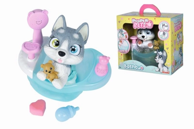 Kužek Husky Pamper Petz v kadi