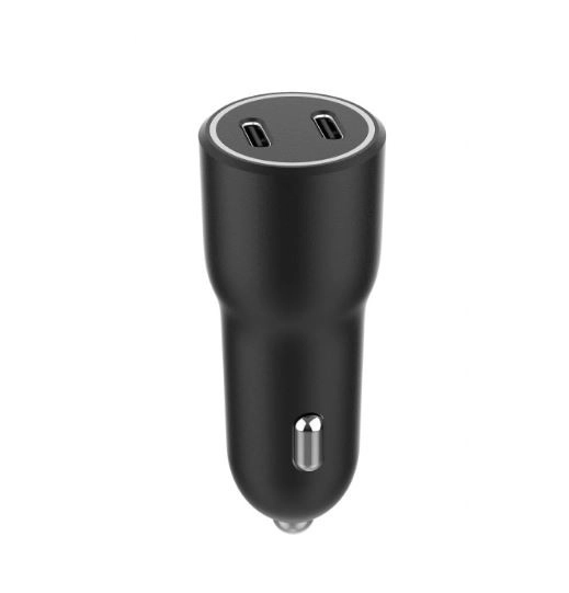 Avtopolnilec z 2x USB-C PD 40W črna