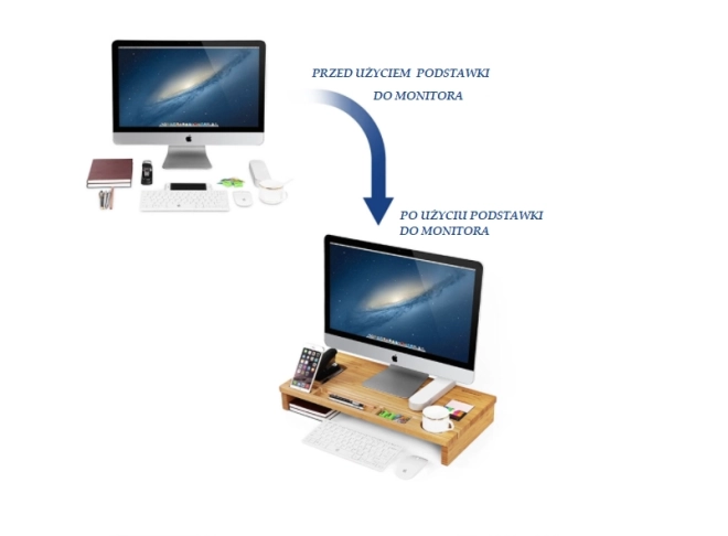Stojalo za monitor - bambus