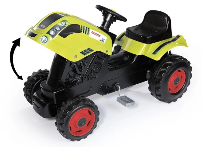 Pedalni traktor CLAAS Arion 400 z zelenim prikolidcem