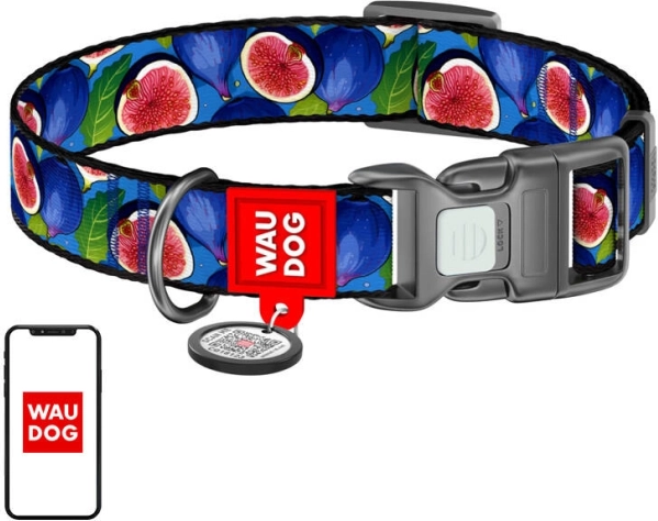 Najlonska ovratnica za pse z QR kodo Waudog Fig, velikost S