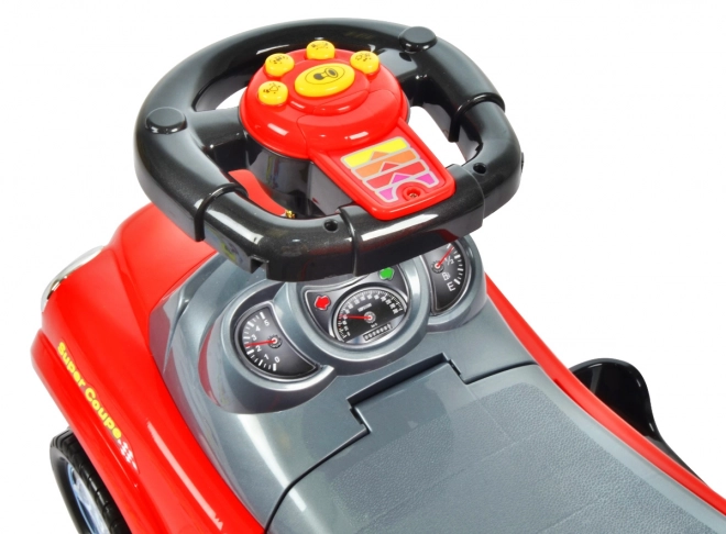 ECOTOYS Vozilo z zvoki in vodilno palico Rdeči Avto
