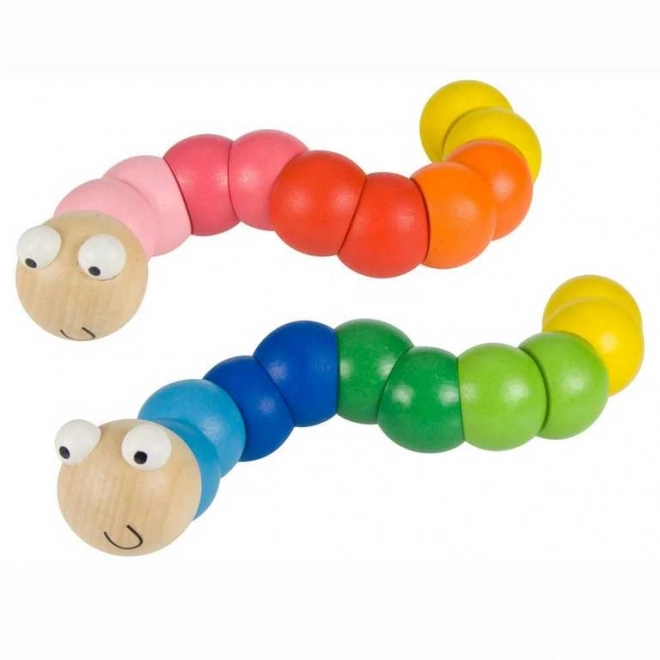 Bigjigs Toys lesene igrače - Barviti črvček modra
