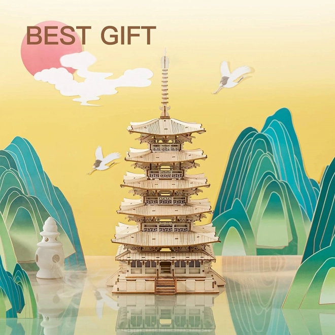 3D lesena sestavljanka petnadstropna pagoda