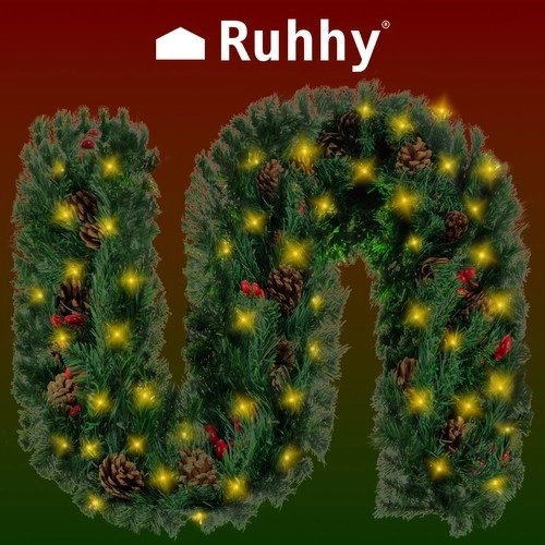 Božična venčna dekoracija 2,7 m z LED lučmi Ruhhy 22322