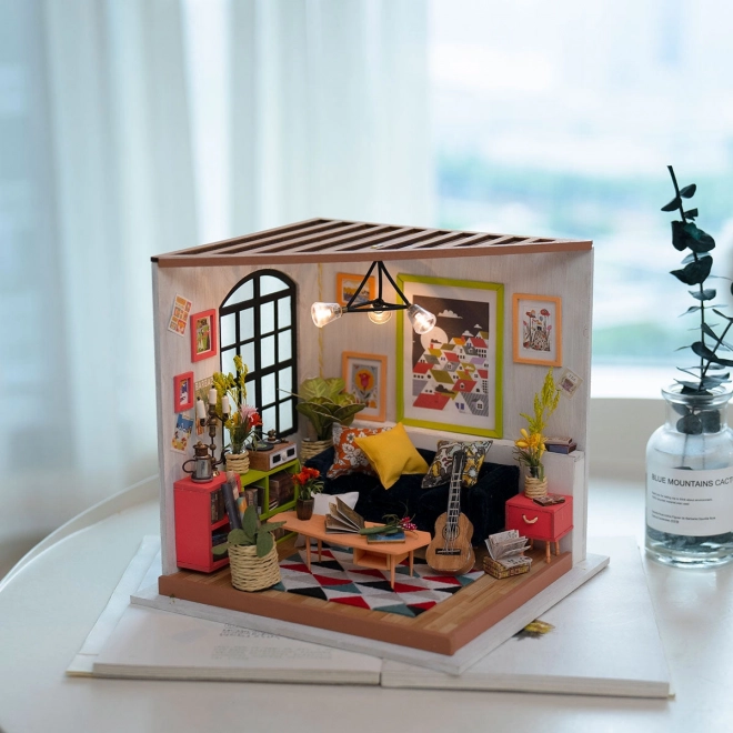 Robotime miniatura hišica dnevna soba