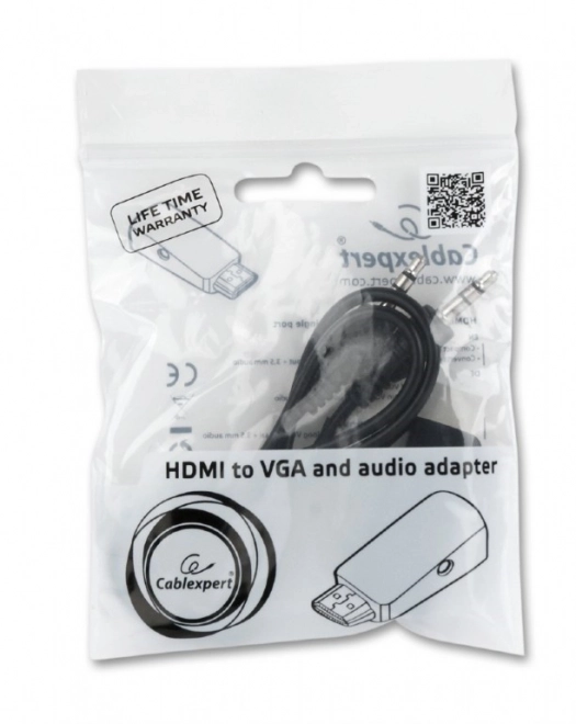 Adapter HDMI-A(M)->VGA(F)+Zvok