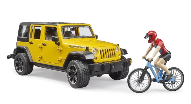 Bruder Jeep Wrangler Rubicon s kolesarjem in kolesom