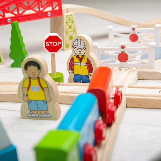 Bigjigs Rail Leseni vlak središče mesto in vas 101 delov