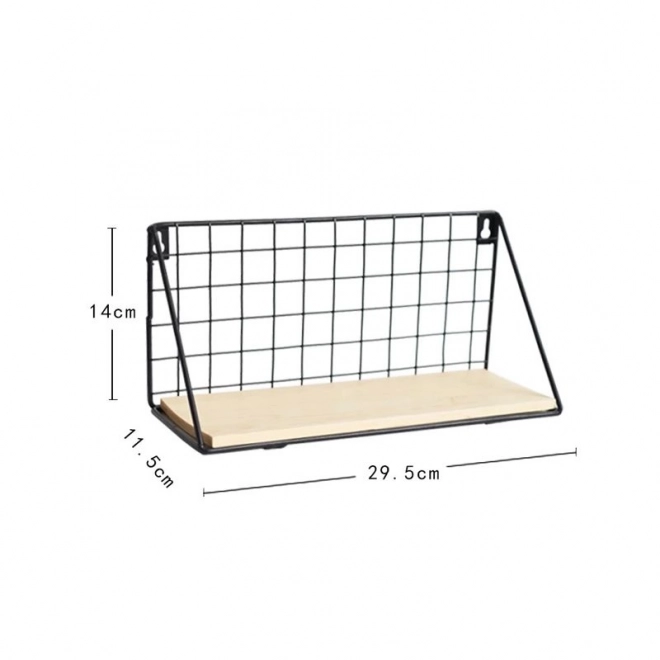 Stenska polica LOFT stil 29,5 cm- črna