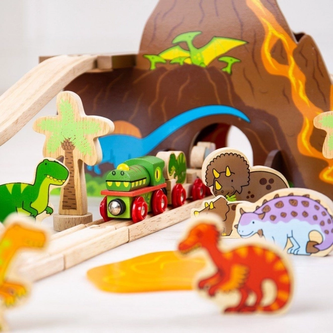Bigjigs Rail Lesena železniška proga dinosavri