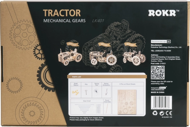 RoboTime 3D lesena mehanična sestavljanka Traktor