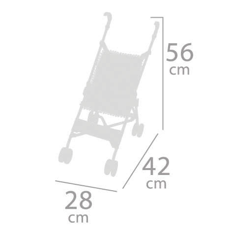DeCuevas 90093 Zložljiv voziček za punčke golf palice Daniela - 56 cm