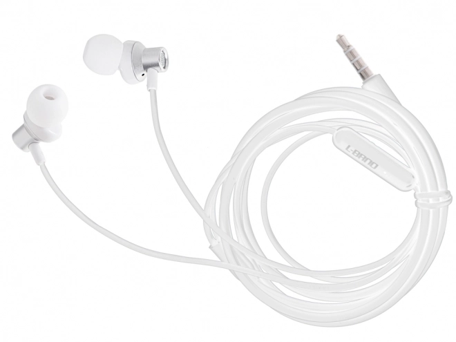 Bela žična slušalke s 3,5 mm jackom