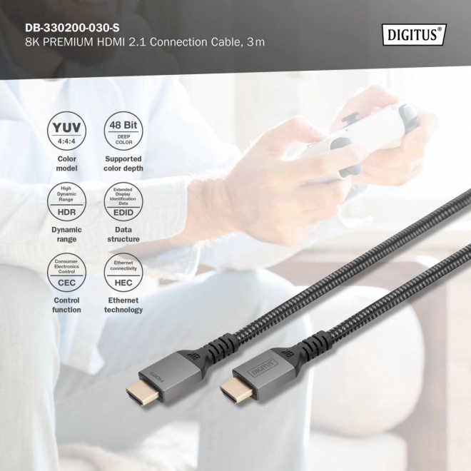 HDMI kabel 2.1 Ultra HighSpeed 8K UHD 3m črn