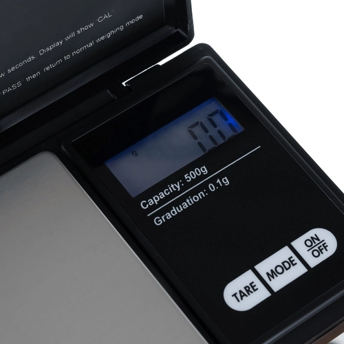 Žepni digitalni tehtnica s natančnostjo 0,1 g in kapaciteto 500 g