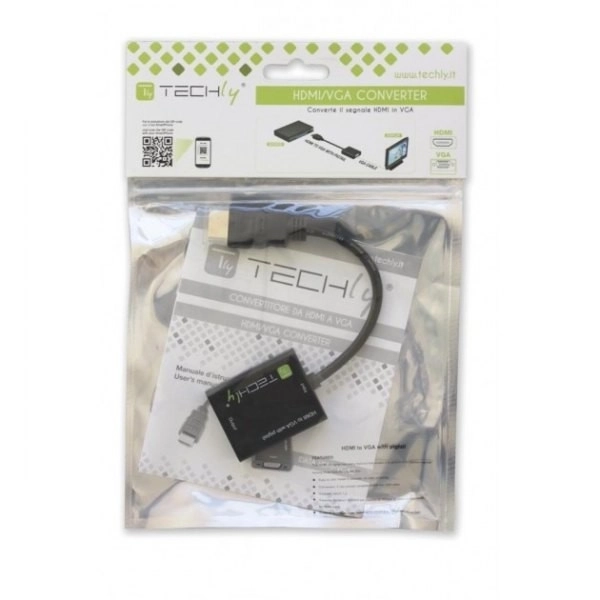 HDMI priključek moški na VGA ženski, črn, 10 cm
