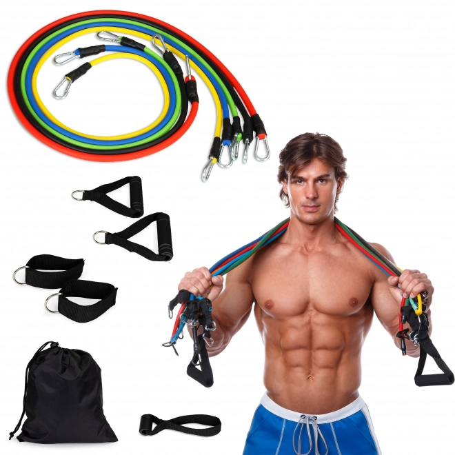 Set 5 expanders za vadbo za fitnes z ročaji