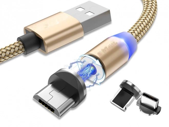 Magnetni polnilni kabel 3v1 micro USB, tip-c in lightning, 1m