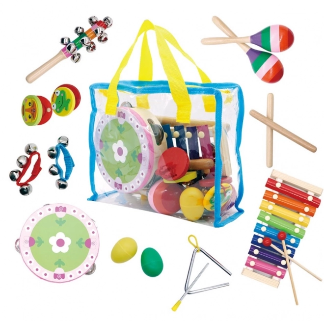 Glasbeni komplet 14 inštrumentov + torba Ecotoys