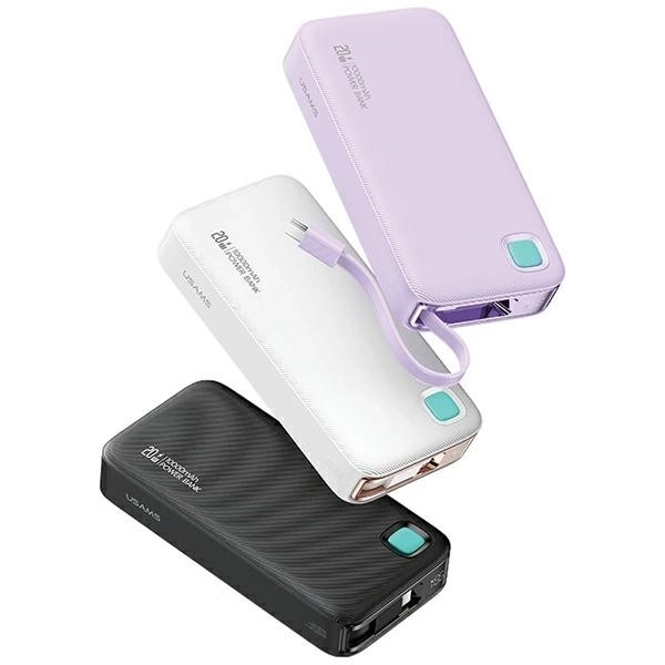 Powerbank s kapaciteto 10000mAh in hitrim polnjenjem 20W z vgrajenim USB-C kablom