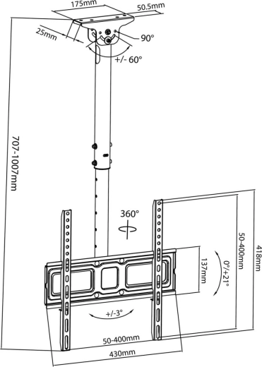 Nastavljiv nagib in zasuk