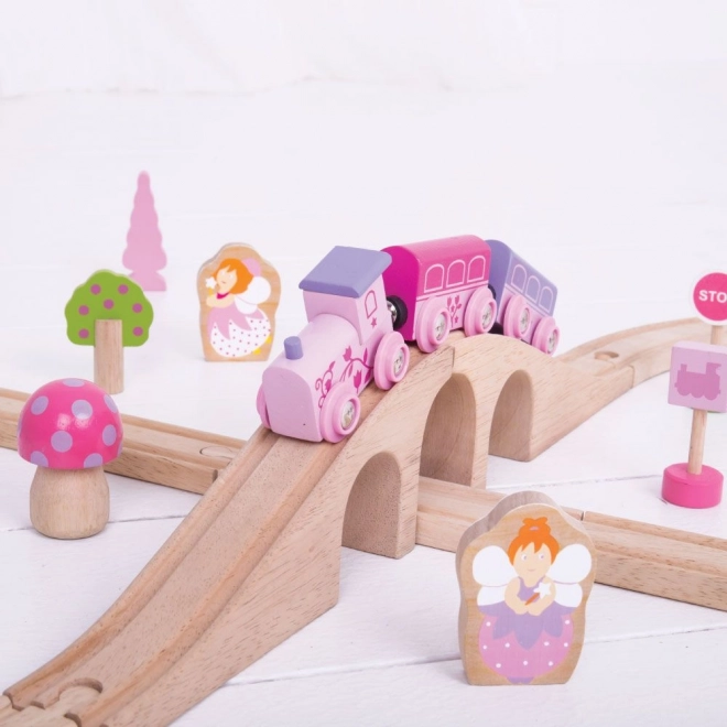 Bigjigs Rail Lesena vlakovna proga za princese 35 delov